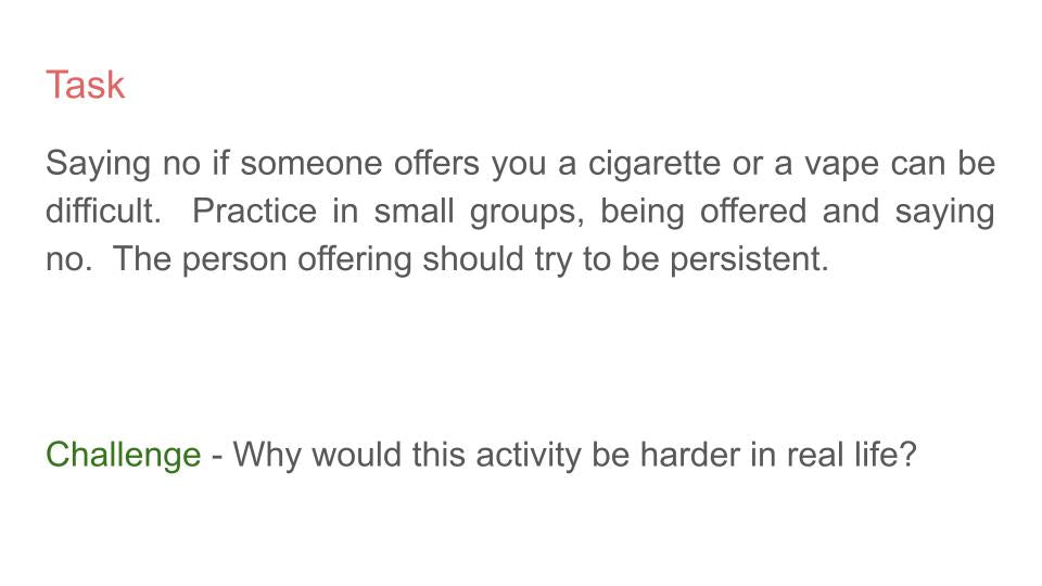 Smoking PSHE Tutor Time Resource