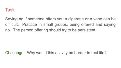 Smoking PSHE Tutor Time Resource