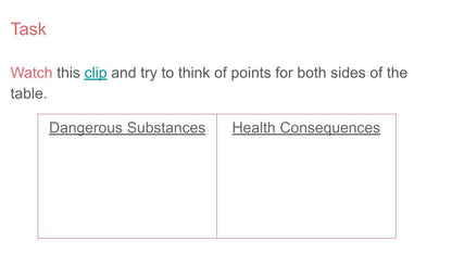 Smoking PSHE Tutor Time Resource