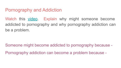 pornography pshe addiction lesson video