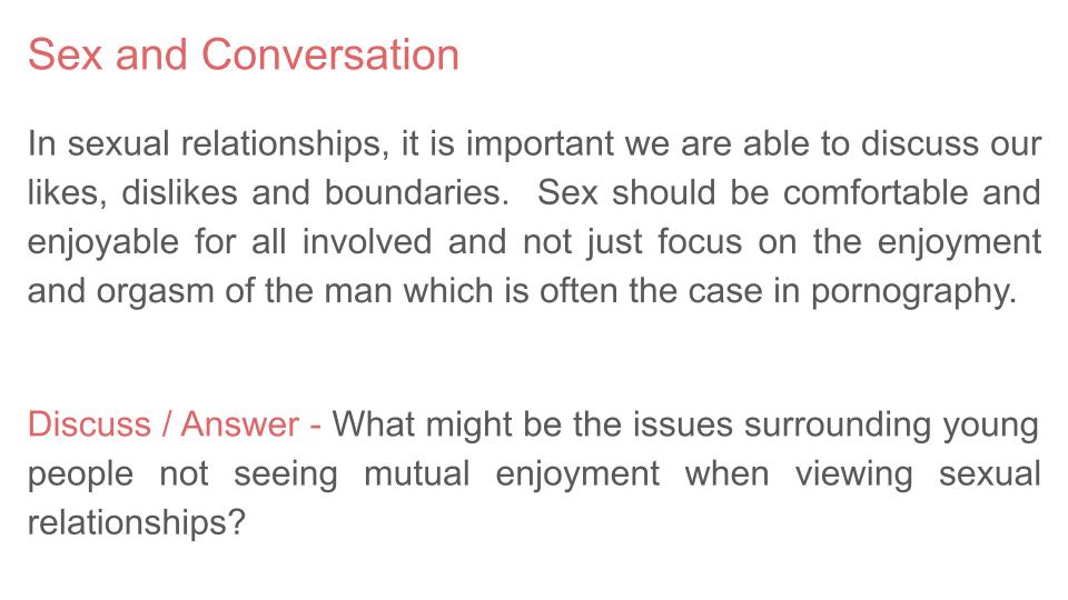 Pornography PSHE Lesson