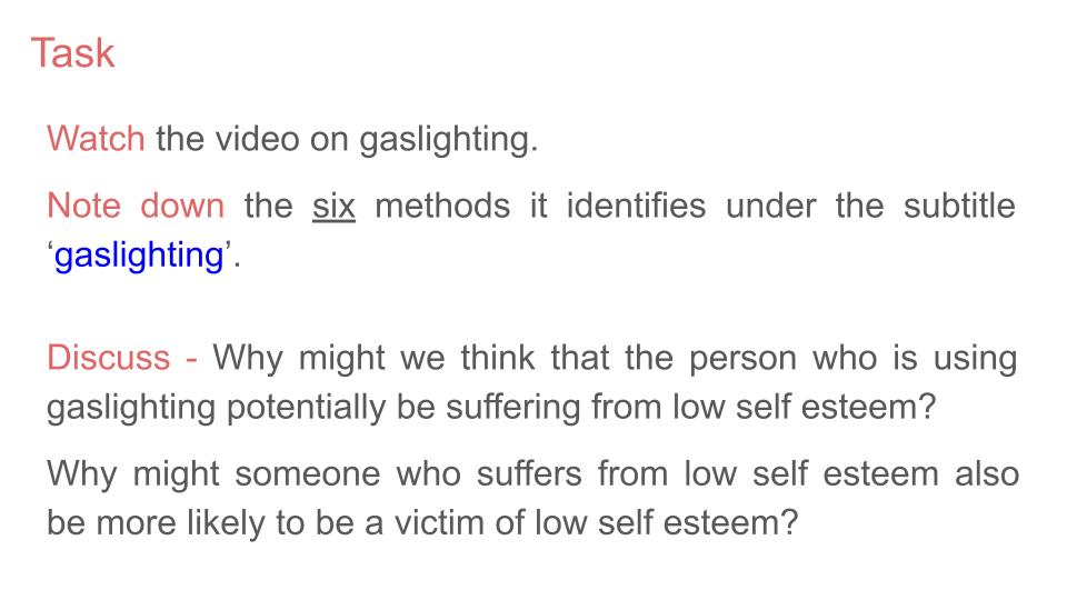 gaslighting pshe lesson 2026 rshe