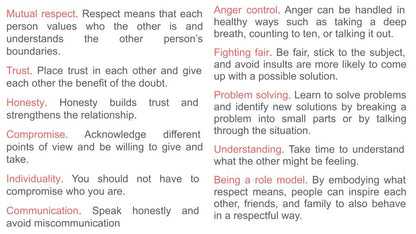Healthy / Positive Relationships Tutorial