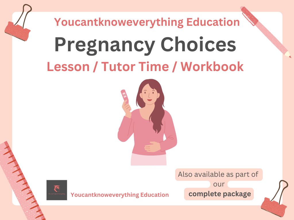Pregnancy choices 202 rshe guidance pshe lesson tutor time workbook resource abortion adoption