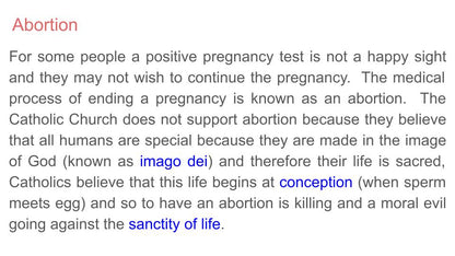 Pregnancy & Abortion - Catholic