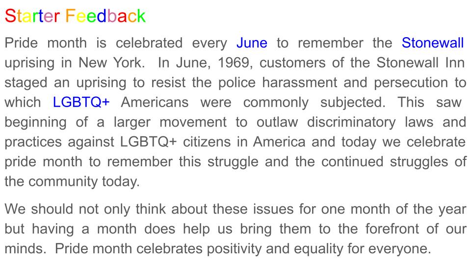 Pride Month Tutor Time / Assembly Resource