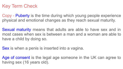 Puberty Lesson