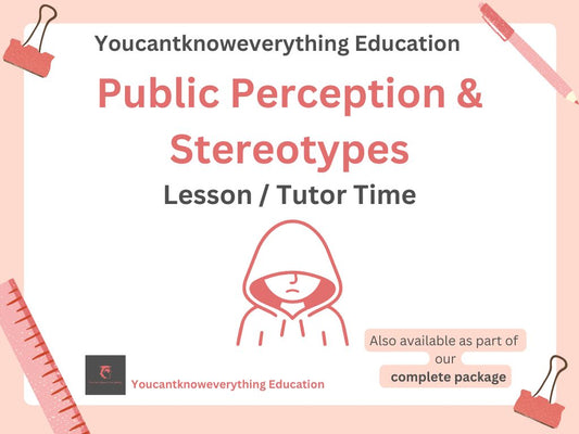public perception and stereotypes PSHE Citizenship lesson tutor time 2026 RSHE curriculum