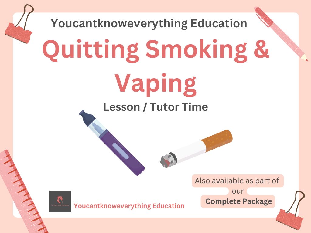 Quitting vaping smoking lesson tutor time PSHE resource 2026 DFE guidance.