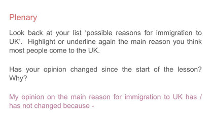 Refugees, Asylum Seekers & Immigration Lesson