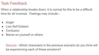 Relationship Breakdown Lesson or Tutorial