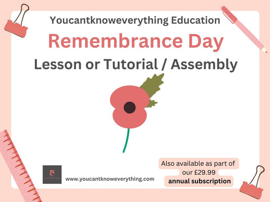 Remembrance Day Lesson or Tutorial / Assembly