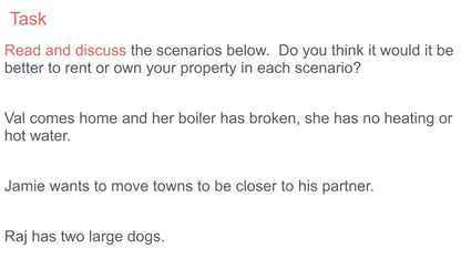 rent mortgage pshe lesson ks4 ks5 free