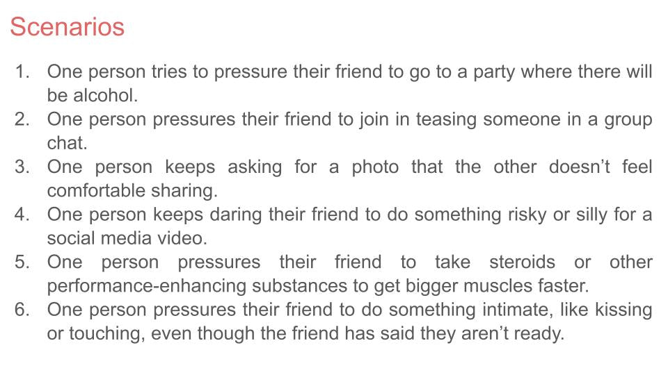 resisting pressure pshe rshe 2026 lesson tutor time resource peer pressure scenarios