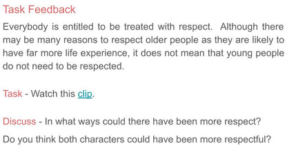 Respectful Relationships Lesson or Tutorial