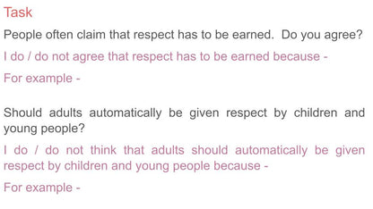 Respectful Relationships Lesson or Tutorial