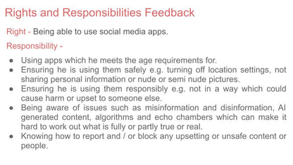 online rights responsibilities safety PSHE PSHE lesson tutor time workbook 2026 guidance