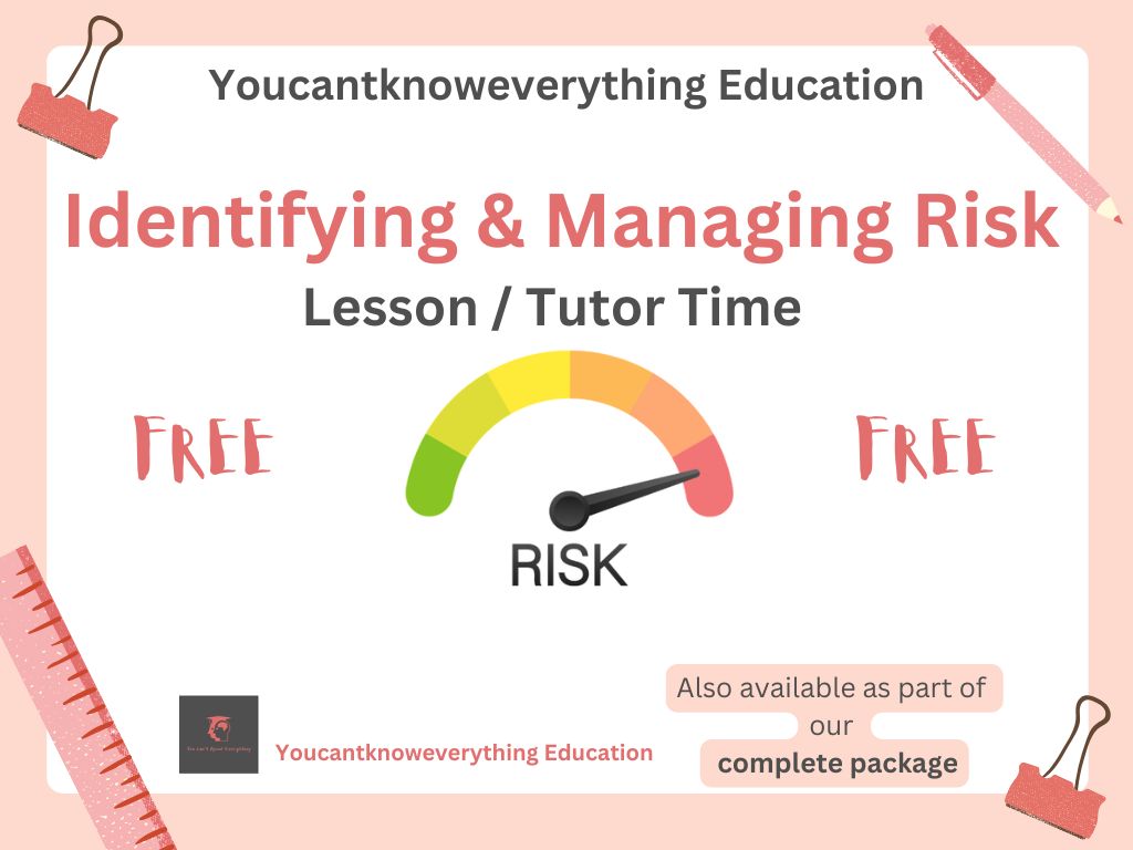 Identifying and managing risk pshe secondary free lesson KS3 or KS4 resource for lesson or tutor time / form time.