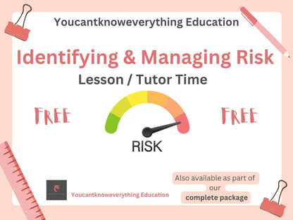 Identifying and managing risk pshe secondary free lesson KS3 or KS4 resource for lesson or tutor time / form time.