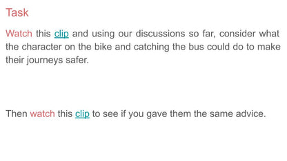 Road Safety Lesson or Tutor Time