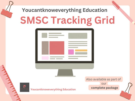 SMSC Social moral spiritual cultural tracking grid for schools