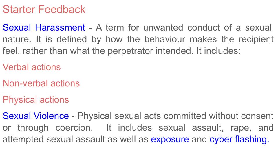 Sexual Harassment & Violence - 2026 RSHE Guidance