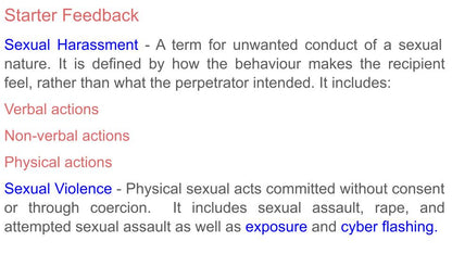 Sexual Harassment & Violence - 2026 RSHE Guidance