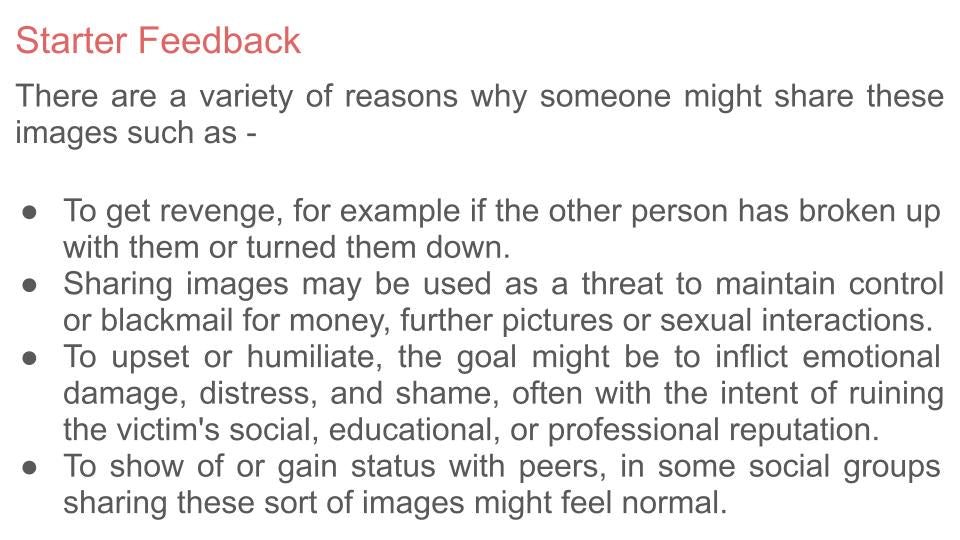 Sharing explicit materials sexting RSHE PSHE online safety lesson tutor time resource.