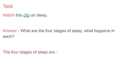 Sleep Lesson, Tutorial or Poster