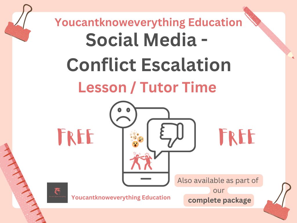 Social media conflict escalation pshe lesson tutor time 2026 free