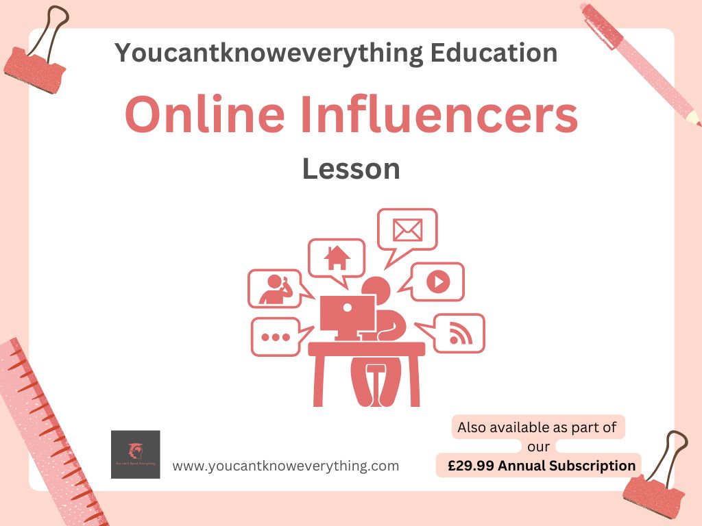 Online Influencers Lesson or Form Time Tutorial