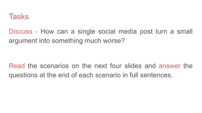 Social media conflict escalation pshe lesson tutor time 2026 free