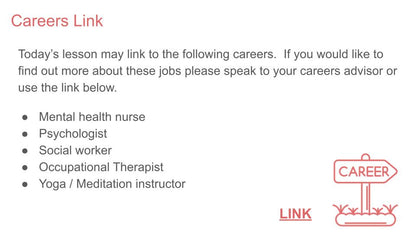 mental health pshe lesson ks3 ks4 careers