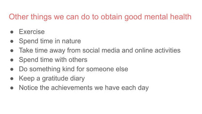mental health pshe lesson ks3 ks4