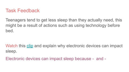 mental health pshe lesson ks3 ks4 sleep