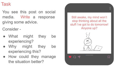 Stress and emotional wellbeing PSHE mental health lesson 2026 tutor time workbook social media