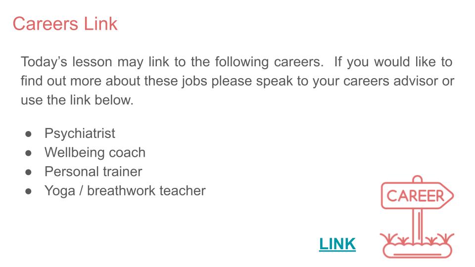 Stress and emotional wellbeing PSHE mental health lesson 2026 tutor time workbook careers