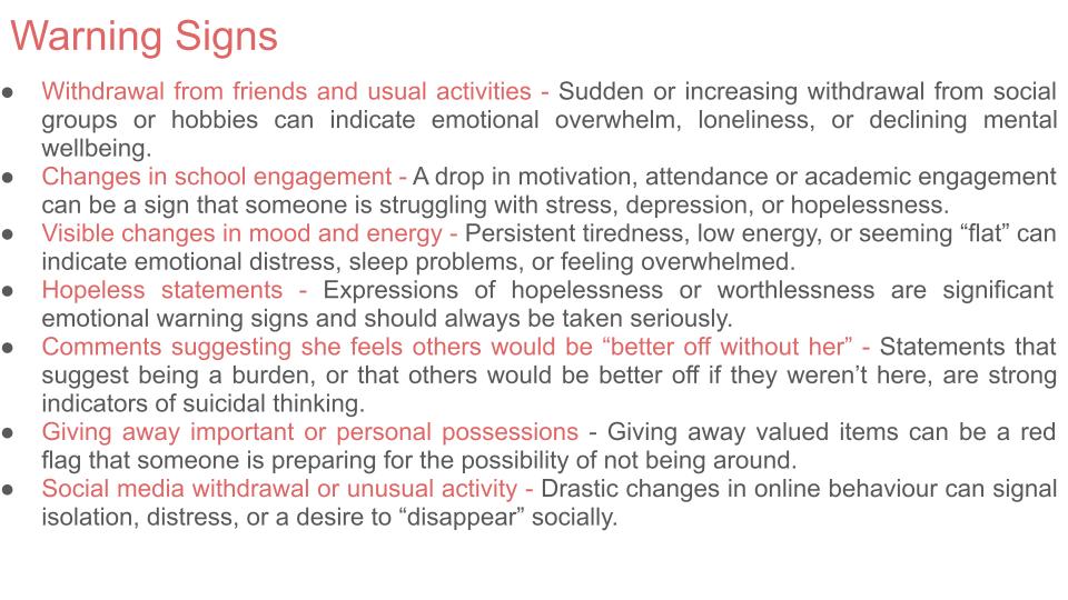 Suicide prevention free PSHE lesson workbook resource 2026 RSHE Guidance Mental health warning signs