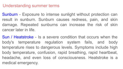 sunburn heatstroke pshe lesson resource summer