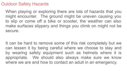 safety outdoors summer hazzards pshe lesson form time