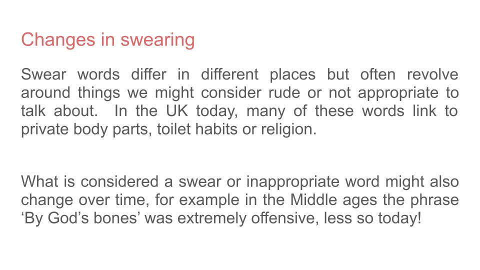 Swearing PSHE / Behaviour Lesson