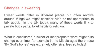 Swearing PSHE / Behaviour Lesson