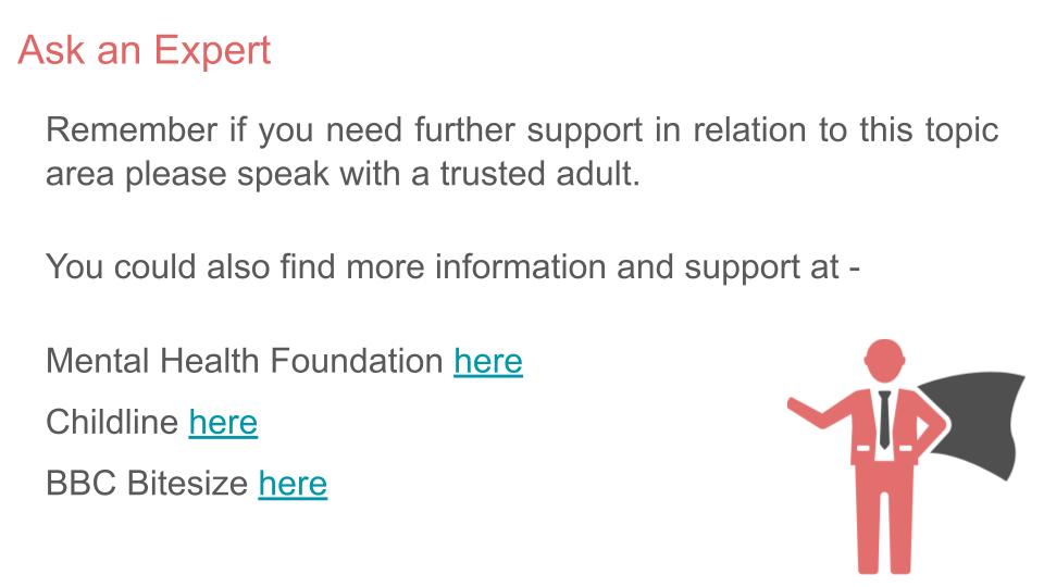 Talking about emotions mental health pshe lesson tutor time workbook resource. further support