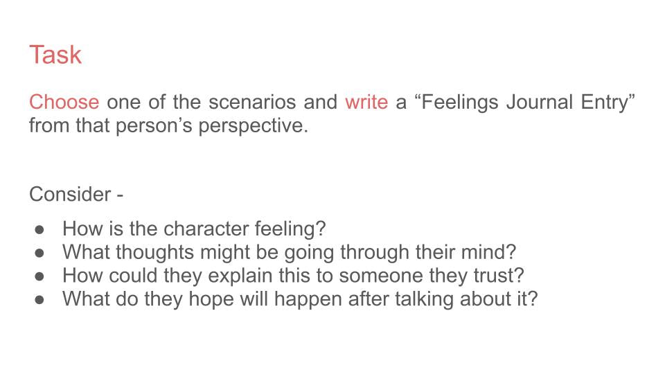 Talking about emotions mental health pshe lesson tutor time workbook resource. journal task