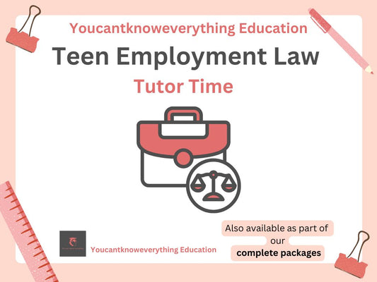 Teen employment law tutor time resource for PSHE or careers