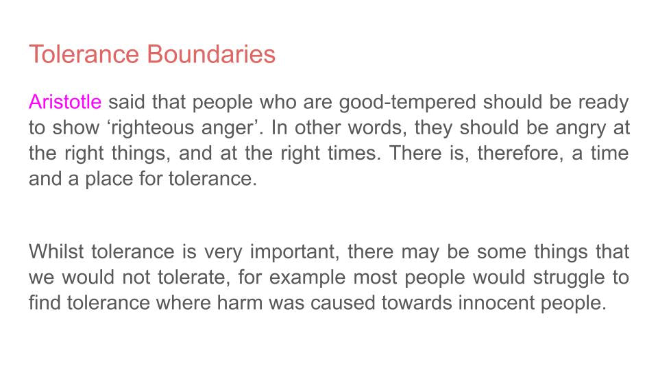 Tolerance - 2026 RSHE Guidance