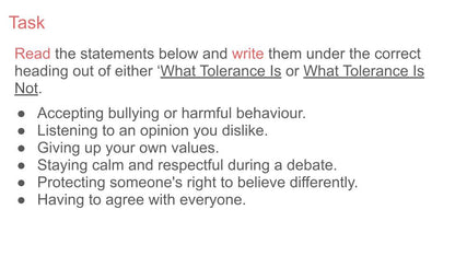 Tolerance - 2026 RSHE Guidance