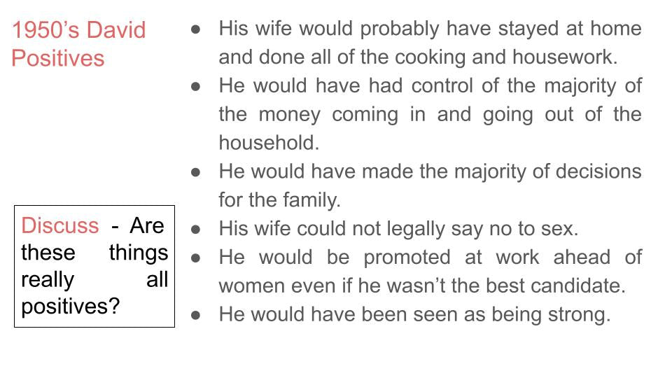 Traditional vs Modern Masculinity PSHE Lesson