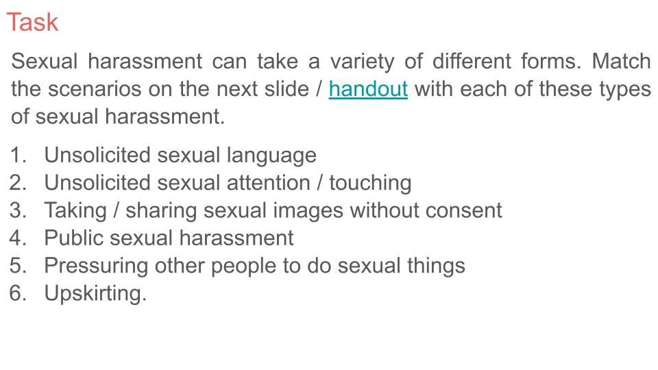 Types of Sexual Harassment - 2026 RSHE Guidance