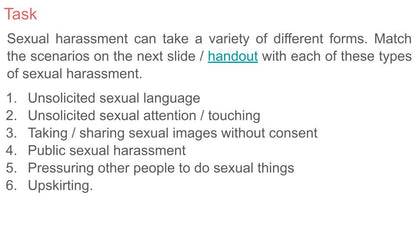 Types of Sexual Harassment - 2026 RSHE Guidance